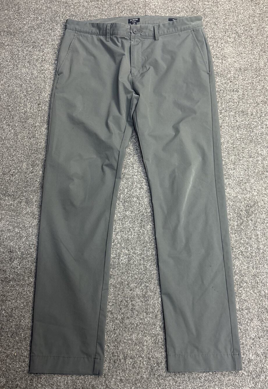 J Crew Mens Size 33 x 32 Gray Flex Slim Stretch Chinos Performance Pants